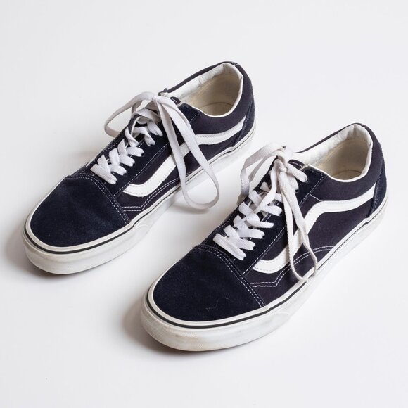 Vans Black and White Old Skool Suede/Canvas Sneakers Women's 9, Men's 7.5 - Picture 11 of 11